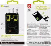 Muvit simcard adapter 3 in 1 (SIM /MICRO/NANOSIM) + remove clip + card reader