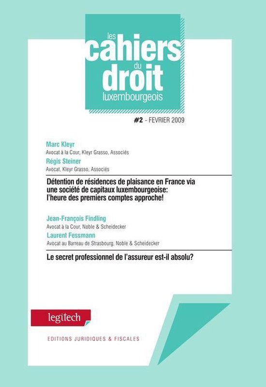 Cahier du droit luxembourgeois n°2 - cover