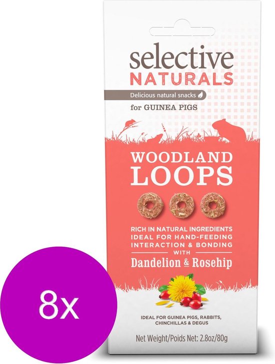 Supreme Selective Naturals Woodland Loops - Cavia - Snack - 8 x 80 gr
