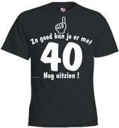 Benza T-Shirt - Zo goed kun je er met 40 Nog uitzien! - Zwart - Maat XL
