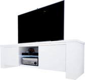 TV meubel kast Jackson 130 cm met LED verlichting body wit front hoogglans wit