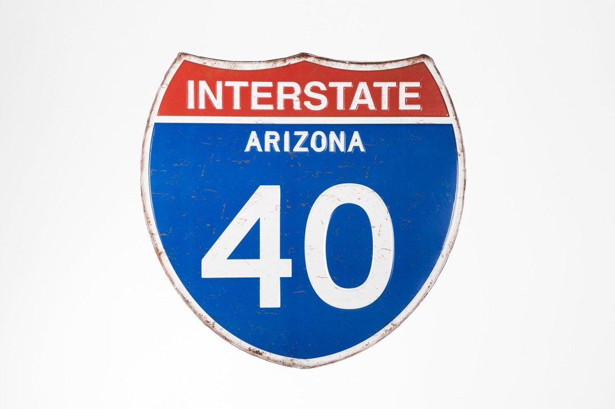 Signs-USA Interstate Arizona - retro verkeersbord - 40 x 39 cm