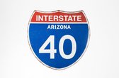 Signs-USA Interstate Arizona - retro verkeersbord - 40 x 39 cm