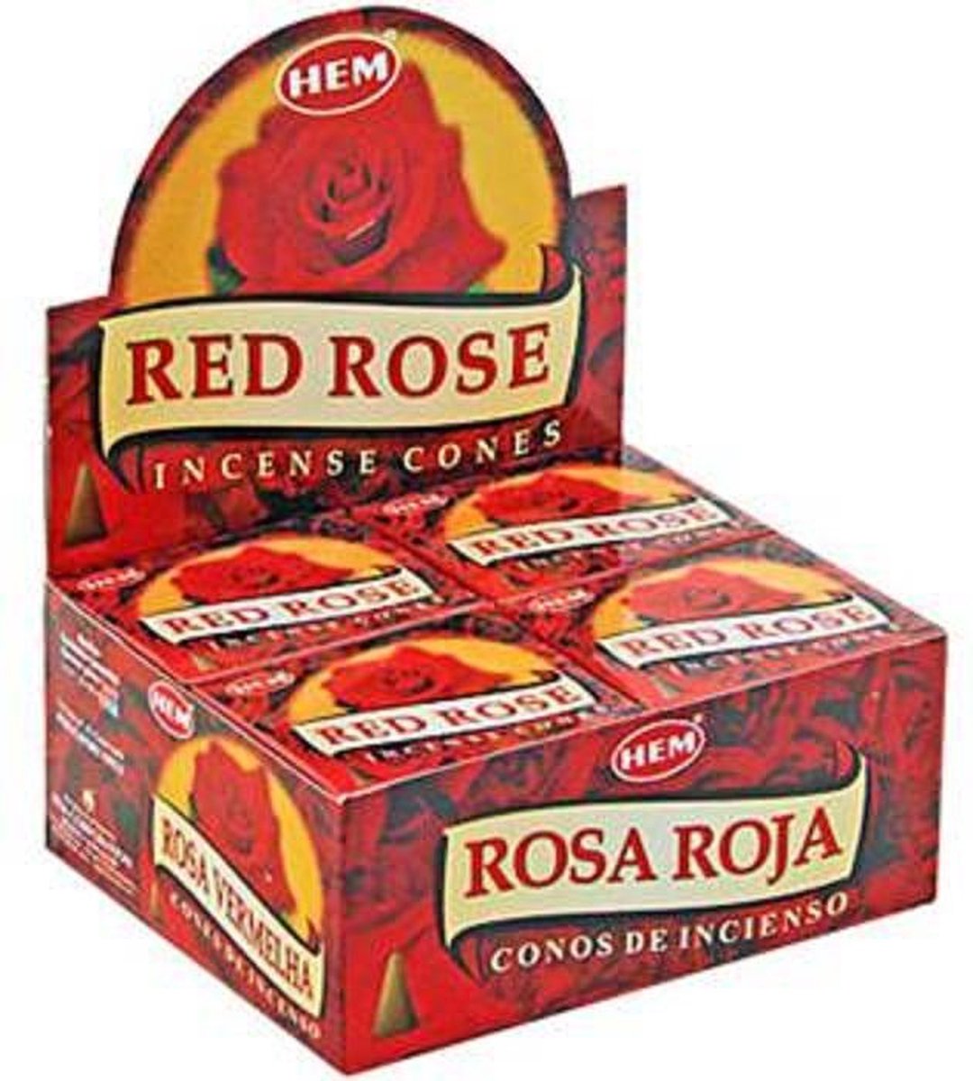 HEM Wierook Kegel Red Rose (12 pakjes)