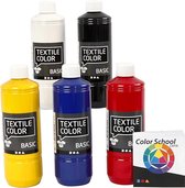 Textile Color, 5x500 ml, kleuren assorti