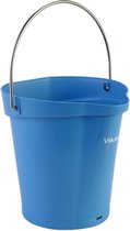 Vikan Emmer 56883 - 6 Liter - Blauw - Stevige Emmer - Chemicaliën bestendig - Maximaal 100°C - Geschikt voor Voedselverwerking en Schoonmaakwerkzaamheden