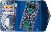 Samsung Galaxy S8 Hoesje - Mobilize - Velvet Serie - Kunstlederen 2in1 Case / Clutch - Royal Blue Snake - Hoesje Geschikt Voor Samsung Galaxy S8