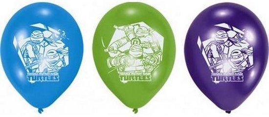 Ninja Turtles Ballonnen Versiering 30cm 6 stuks
