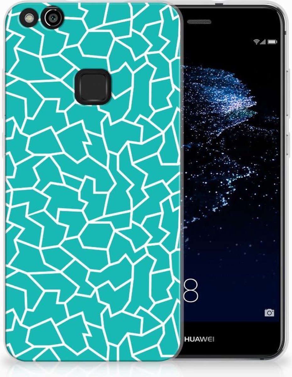 Back Cover voor Huawei P10 Lite Hoesje maken Cracks Blue