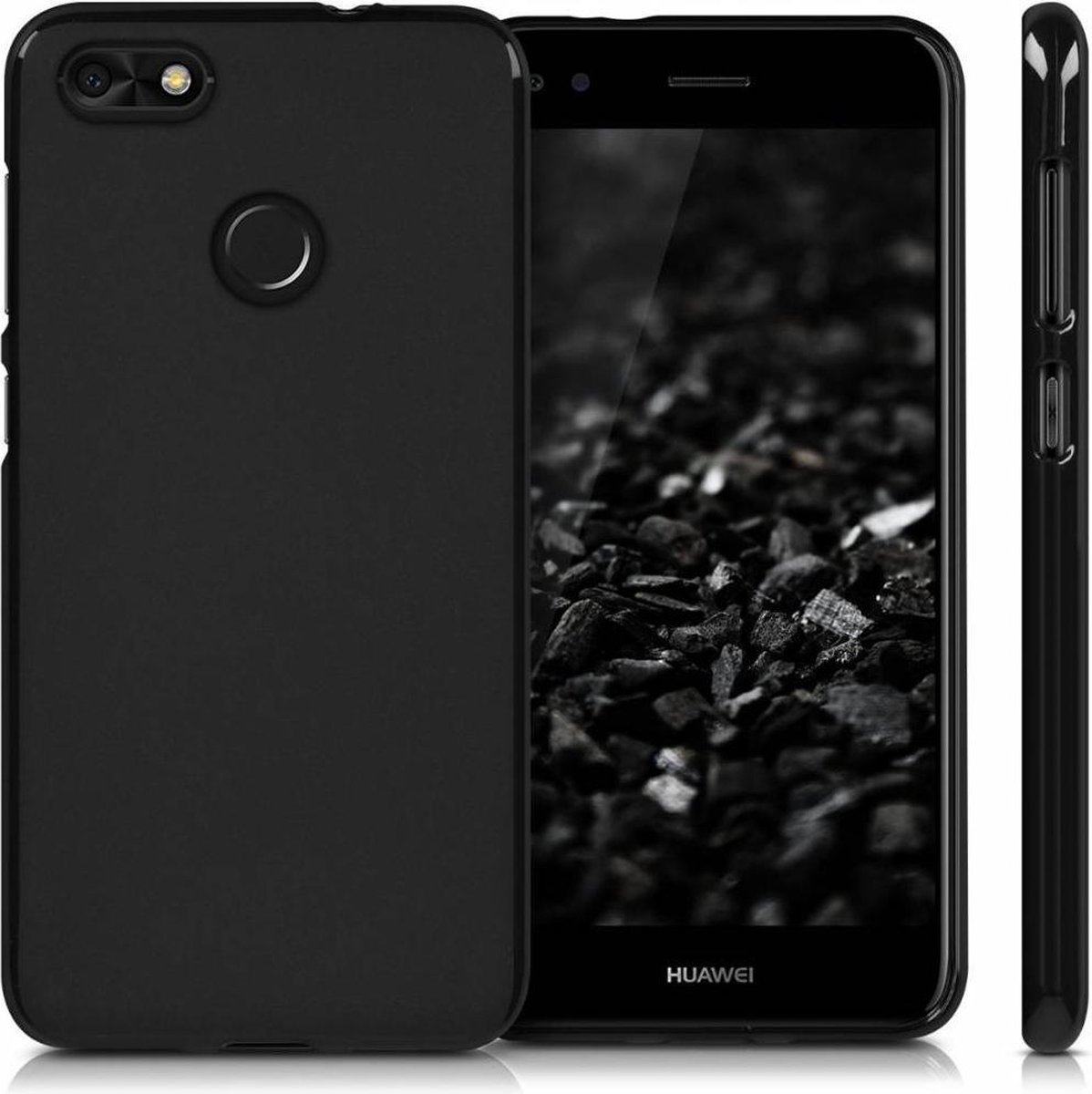 Zwart TPU Siliconen Case Hoesje Geschikt voor Huawei Y6 Pro 2017
