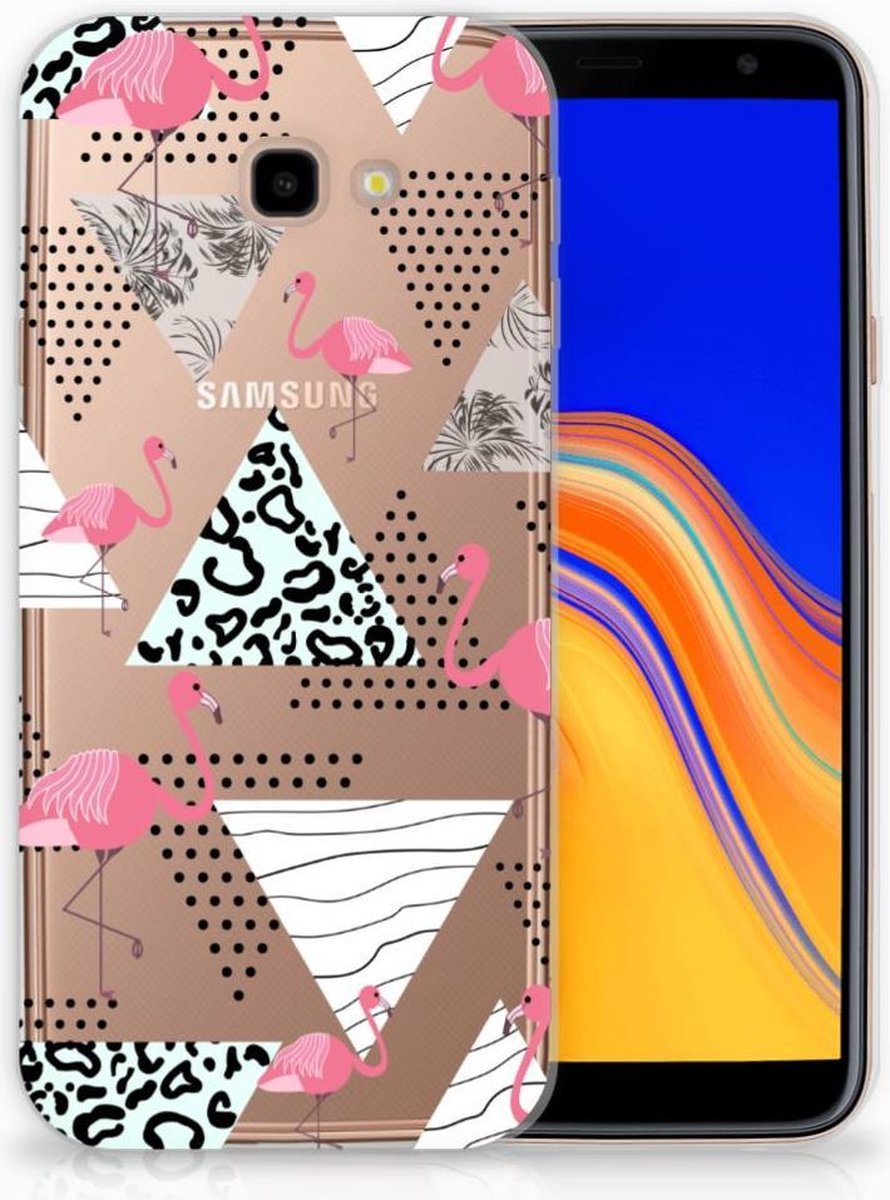Samsung Galaxy J4 Plus (2018) TPU Hoesje Flamingo Triangle