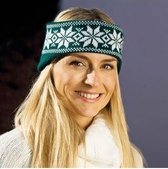 Winter gebreide haarband donkergroen