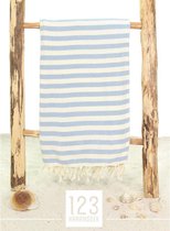 Hamamdoek * 100 x 180cm * Hammamdoek * Strandlaken * Strandhanddoek * Saunadoek *Streep Blauw