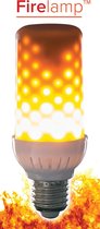 Firelamp - E27 - Ledlamp met vuursimulatie - Opaal