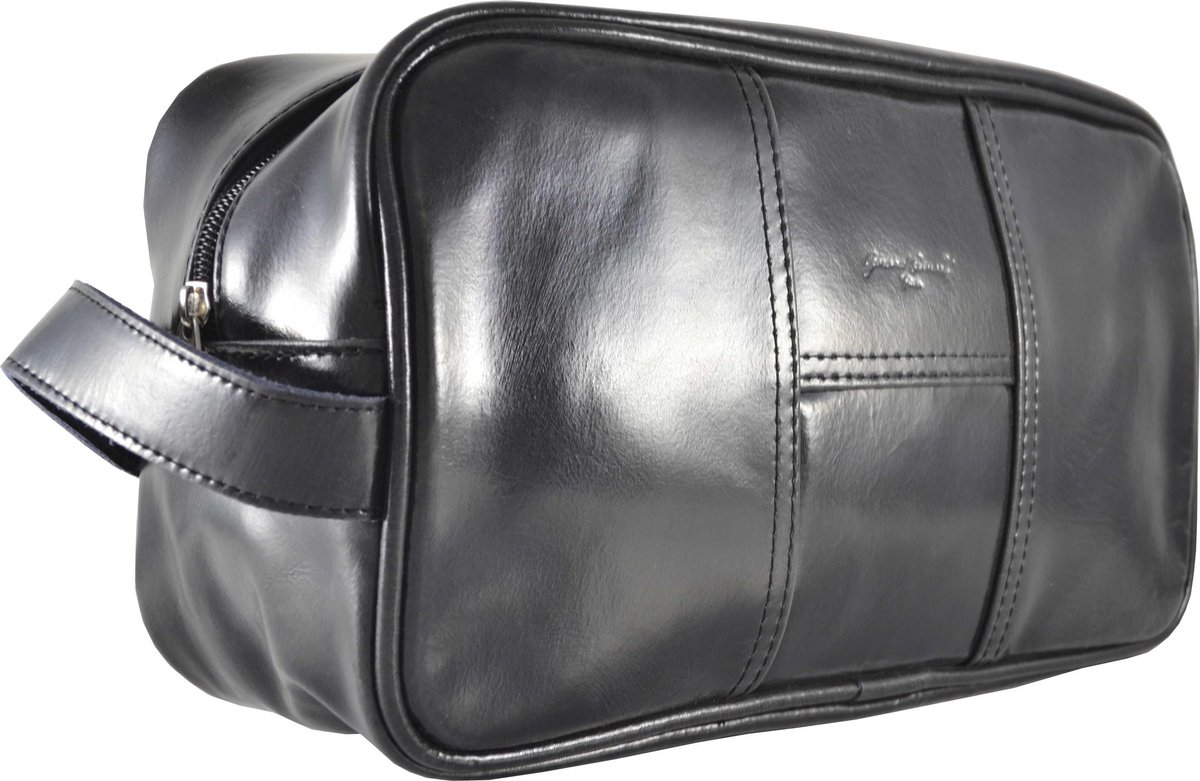 Gérard Brinard toiletbox lak leer box zwart - 1 rits