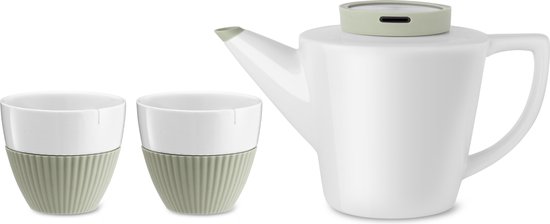 Teiera Amelia Infusore Acciaio Viva Scandinavia Teiera Amelia In Porcellana - 750 Ml Bianco Con Coperchio Legno Teiera Design Classica