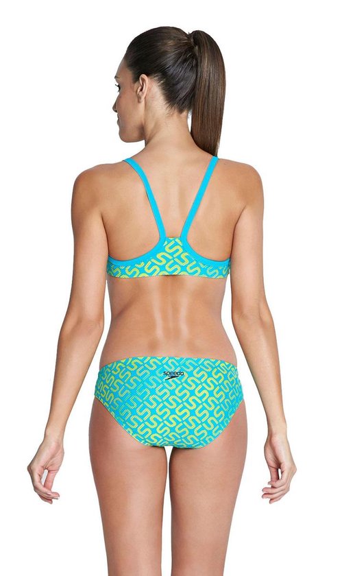 speedo Monogram Allover bikini Dames 2 Piece, Med Leg, Endurance10  turquoise Maat 36 | bol.com