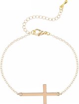 24/7 Jewelry Collection Kruis Armband - Kruisje - Goudkleurig