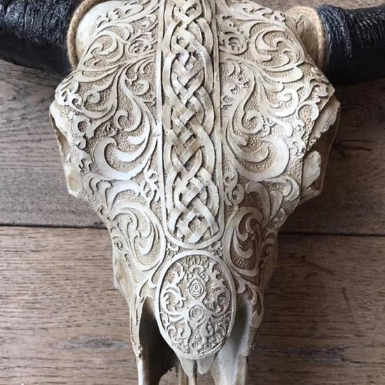Buffel schedel skull bedrukt groot