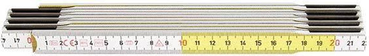 Hultafors t59-2-10VG TR duimstok - hout - wit / geel - 2m