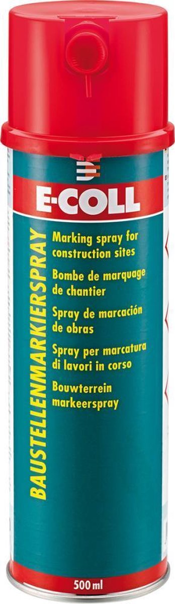 Bouwterrein-markeerspray spuitbus 500ml rood E-COLL