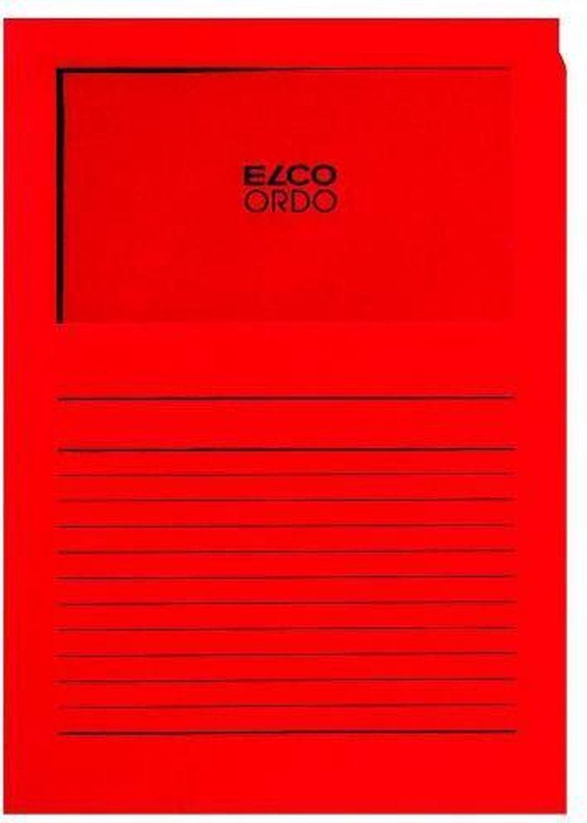 Elco Ordo Cassico - L-map met venster A4 100 stuks - 220 x 310 mm Rood - EO-29489-10 - EO-29489-92