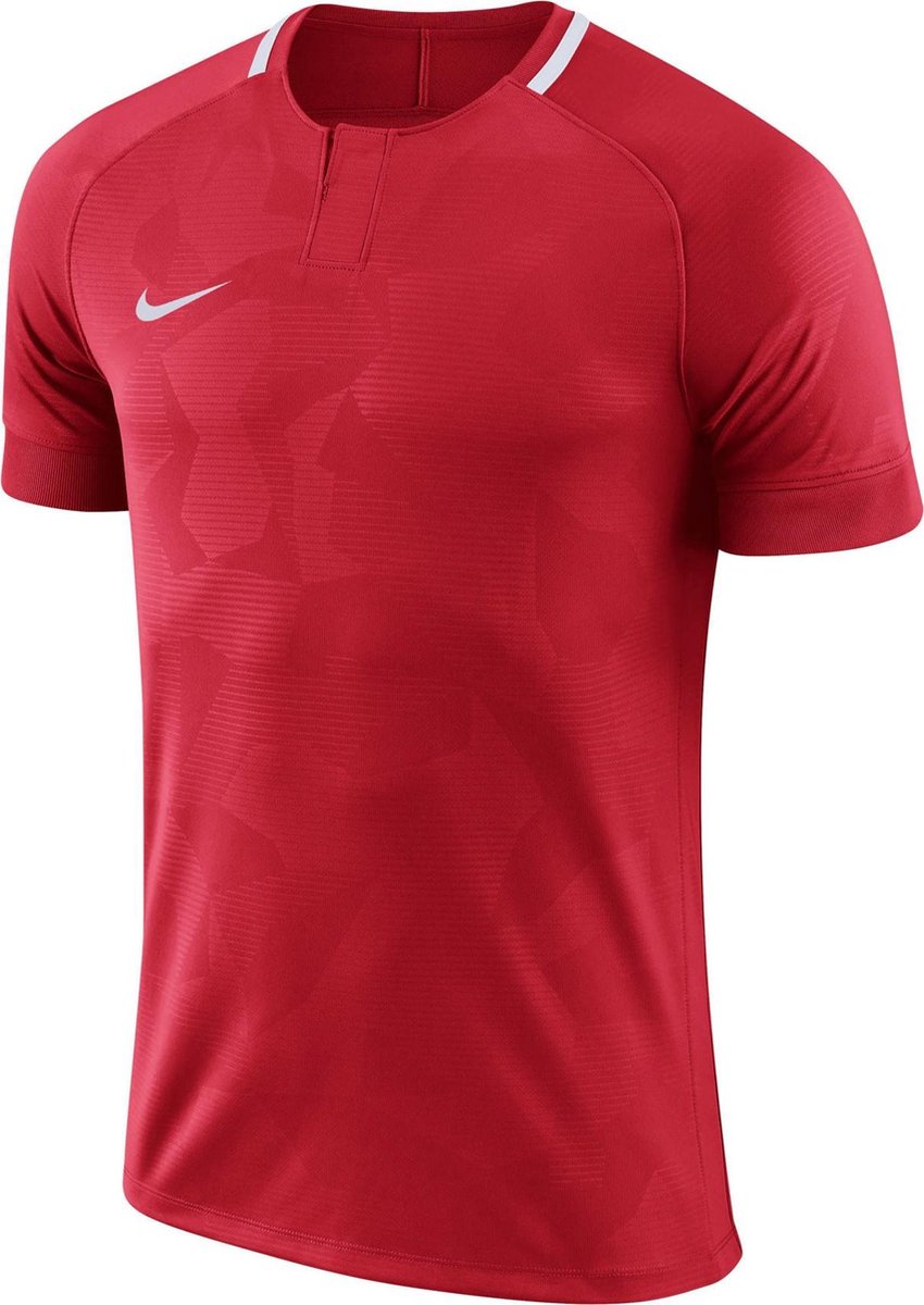 Nike Dry Challenge II Kids Sportshirt - Maat L  - Unisex - rood/wit