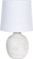 Tafellamp Ø 15*29 cm E14/max 1*40W Wit Keramiek Rond Bureaulamp Nachtlampje