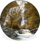 WallCircle - Wandcirkel - Muurcirkel - Beroemde natuurlijke waterval in het Klong Lan National Park - Aluminium - Dibond - ⌀ 60 cm - Binnen en Buiten