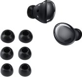kwmobile 6x cover voor oordopjes - geschikt voor Samsung Galaxy Buds Pro - Van memory foam in zwart - Maat S, M en L
