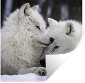 Stickers muraux - Sticker Foil - Loups - Neige - Famille - 100x100 cm - Film Adhésif - Stickers muraux Chambre Enfant - Papier Peint Autocollant XXL