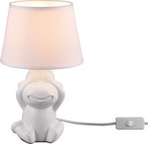 LED Tafellamp - Iona Cotlin - E14 Fitting - Rond - Mat Wit - Keramiek