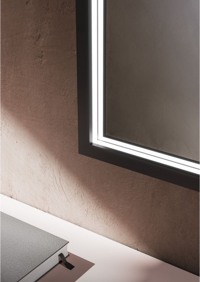 Royal Plaza Bjorn Spiegel 70 x 80 cm met Led verlichting mat zwart