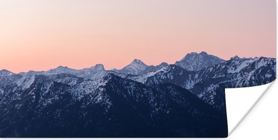 Affiche Alpes - Berg - Coucher de soleil - Neige - 120x60 cm