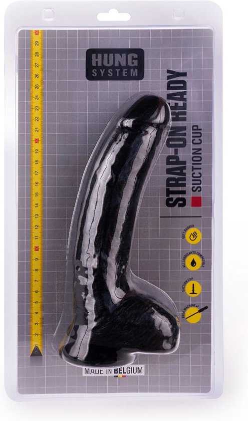 Gode Réaliste HUNG SYSTEM - Modèle "Mickey" 24 Cm, Couleur Noir (Neuf Sous Emballage)