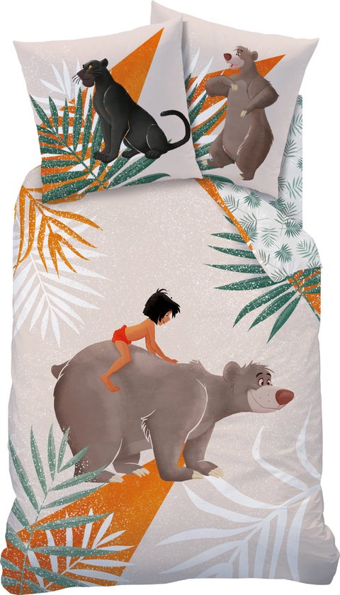 Disney Jungle Book Dekbedovertrek Happy - Eenpersoons - 140 x 200 cm - Katoen - Disney The Jungle Book