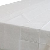 Wit tafelkleed 274 x 137 cm met witte tafelloper met glitters voor de kersttafel - Kerstdecoratie - Kerstversiering