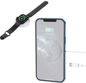 Hoco - 2 in 1 Draadloze Oplader Geschikt voor Magsafe iPhone 12 / 13 en Apple Watch 4 / 5 / 6 / 7 - Wit
