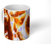 Mok - Een open haard met vuur - 350 ML - Beker