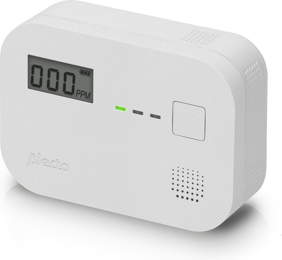 Alecto COA3920 Koolmonoxidemelder met display - 10 jaar sensor - Voldoet aan Europese norm EN50291 - Wit