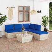 Decoways - 6-delige Loungeset met kussens pallet vurenhout