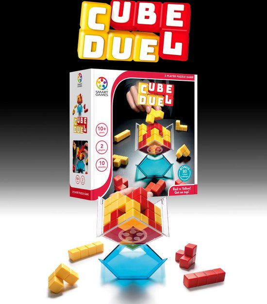 SmartGames Cube Duel - Strategisch 3D Blokkenspel - 80 Educatieve Uitdagingen - Solospel & 2 Spelers - Vanaf 10 Jaar