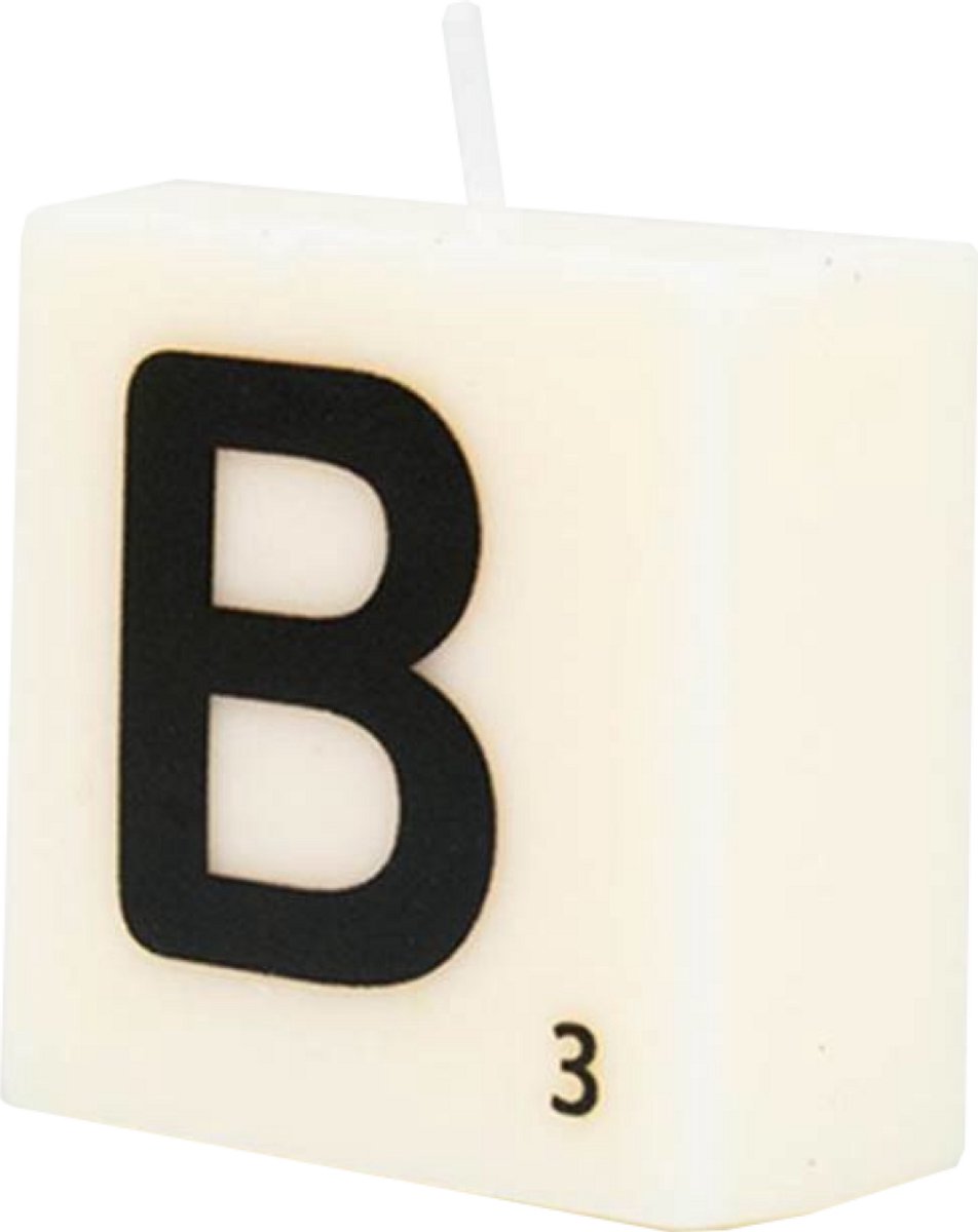 Paper dreams Letter Kaarsje - B Zwart wit