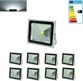 8 x LED schijnwerper 50W koel wit