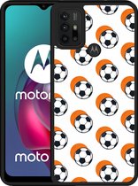 Motorola Moto G10 Hardcase hoesje Soccer Ball Orange Shadow - Designed by Cazy