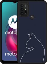 Motorola Moto G10 Hardcase hoesje Kattencontour - Designed by Cazy
