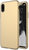 Mobiq - 360 Graden Glazen Protector Hoesje iPhone X/XS - goud
