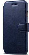 Mobiq - Premium Lederen iPhone SE (2020)/8/7 Wallet | Blauw