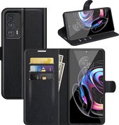 Motorola Edge 20 Pro Hoesje - MobyDefend Kunstleren Wallet Book Case - Zwart - GSM Hoesje - Telefoonhoesje Geschikt Voor: Motorola Edge 20 Pro