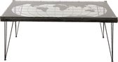 Salontafel 120*66*52 cm Zwart Metaal, Glas Rechthoek Tafel
